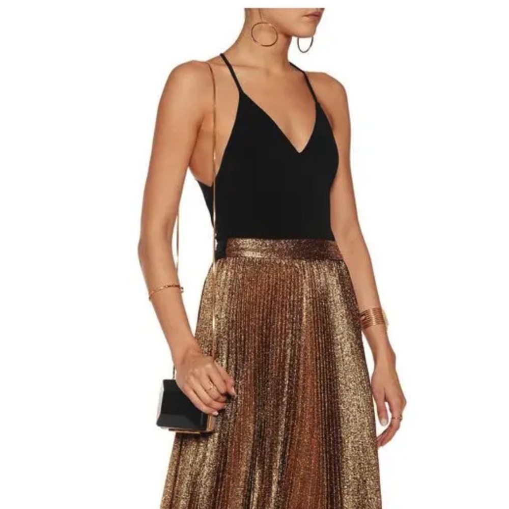 ALICE +OLIVIA VALENTINA PANELED STRETCH BODYSUIT NWT